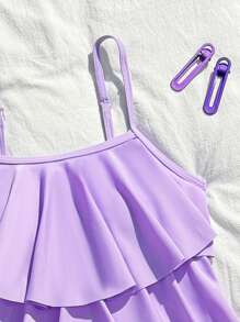 Tween Girl Layered Camisole Top And Floral Print Ruffled Triangle Tankini Swimsuit Set Bathing Suits For Girls One Price Bathing Suits For Girls Kids Sets For Girls Clothes Bathing Suits For Girl Swim Suits For Girls Two Piece