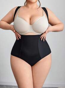 SHEIN CURVE+ Traje de Body moldeador de talla grande de color sólido con sujetador bajo, curvas plus, atuendos de vacaciones bohemias de verano/campo/vacaciones en la playa/atuendos de playa/ropa de playa