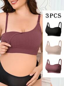 SHEIN 3 Pezzi Reggiseni senza cuciture per gravidanza e allattamento in taglie comode