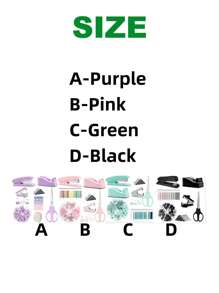 SHEIN 1set Student/Office Stapler, Scissors, Tape Dispenser, Staples Combo Pack,Back To School,School Supplies