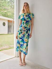 Maija Women Mid-Length Short Sleeve Dress, Fashionable For Summer ,Vacation Outfits