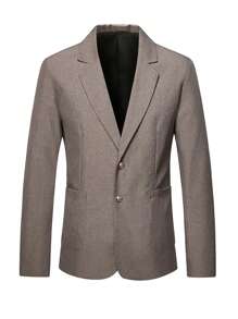 Calvornis Men's Business Commuting Long Sleeve Mottled Collar Business Casual Blazer Formal Casual - Brown - View 5