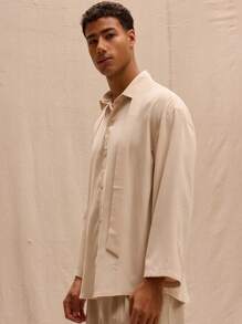 Musero Camisa elegante y minimalista con detalle de corbata en el cuello, ideal para primavera, verano, vacaciones y Pascua