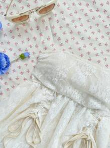 Sweetina 女式蕾丝抽绳设计吊带短款上衣