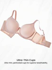 LUVLETTE Plus Dream Curve Air Full Coverage Airy Breathable Sheer Mesh Spacer Cup Pink Basic Breezy Comfort Minimizer Bra - Pink - View 12