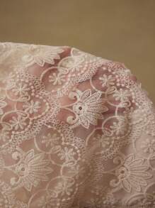 MOTF PREMIUM LACE SHEER BUTTON UP SHIRT - Apricot - View 7