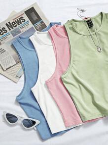 Glamine Women Casual Versatile Solid Color Tank Top, Spring/Summer Clothes - Multicolor - View 7