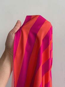 Maweii Strappy Dual Color Print Striped Loose Vacation Long Dress - Multicolor - View 6