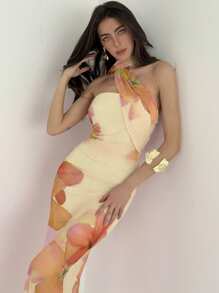 Aloruh Vestido largo para mujer, de moda para el verano - Amarillo - Ver 7