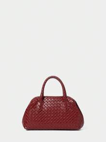 SHECARRY Borsa a tracolla donna, tinta unita bordeaux, semplice, borsa casual da tutti i giorni, ideale anche come regalo di San Valentino