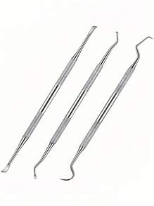 3Pcs Stainless Steel Double-Headed Pet Teeth Scaler & Scraper Set - Effective Tarter Removal Tool For Dogs & Cats​