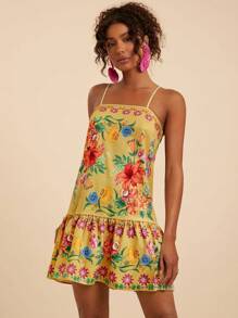 Travachic Damen Mode Sommer Blume Muster Trägerkleid, Sommer, Sommer Outfits für Frauen, Sommer Kleidung, Strand Outfits für Frauen, Sommer Kleider für Frauen