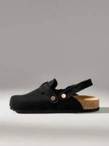 Solecia Women's Thick Sole Slip-On Mules Backless Loafers, New Spring/Autumn Design For Christmas - Black - View 3