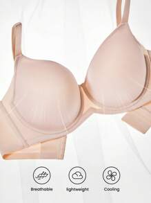 LUVLETTE Plus Dream Curve Air Full Coverage Airy Breathable Sheer Mesh Spacer Cup Pink Basic Breezy Comfort Minimizer Bra - Pink - View 2