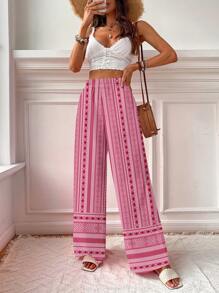 Travachic 女士休闲度假直筒阔腿裤，适合度假和海滩 - 彩色 - 查看 4