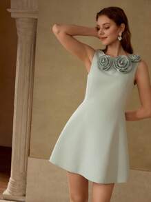 MOTF PREMIUM Vestito con cerniera floreale tridimensionale