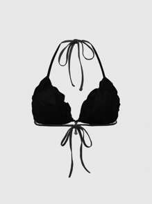 ROMWE Goth Y2K 性感哥特式十字细节比基尼吊带背心 - 黑色 - 查看 2