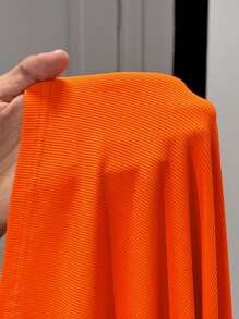 Slaydiva 2025 Spring/Summer New Arrival Plus Size Women's Casual Sexy Fitted Ruched Drawstring Cut-Out Mini Dress, Summer - Orange - View 7