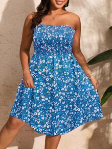 SHEIN Clasi 大码露肩连衣裙，夏季时尚 - 彩色 - 查看 3