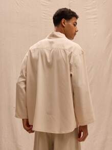 Musero Camisa elegante y minimalista con detalle de corbata en el cuello, ideal para primavera, verano, vacaciones y Pascua