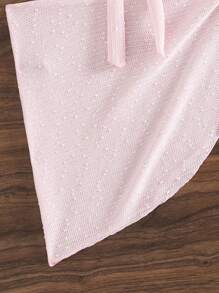 Swim Mod 女士海滩度假两件套服装：长袖纹理针织罩衫（前系带）和迷你沙滩裙