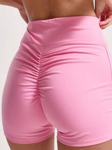 Musera Sport Contrast Piping Ruched Back Booty Shorts Active Workout Gym ,Padel, Tennis, Pickleball Gym Fitness - Multicolor - View 1