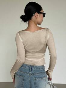 DAZY New Autumn Off Shoulder Fitted Women T-Shirt