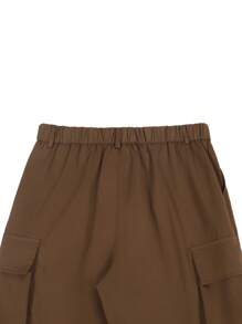 Manfinity LEGND 男士多口袋休闲时尚直筒实用美式工装裤，秋季 - 咖啡棕 - 查看 6