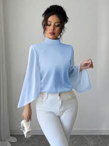 Selianne Women's Elegant French Satin & Satin Splicing Blouse Fall Cloth For Women