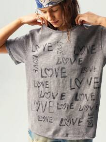 Bohemela Camiseta de manga corta de punto holgada de cuello redondo de unicolor casual para mujer en verano - Gris - Ver 7