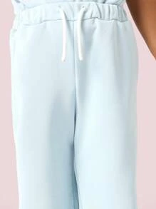 SUMWON 无袖运动套装布鲁克林文字运动服运动运动服休闲夏季慢跑运动两件套 - 淺藍色 - 查看 6