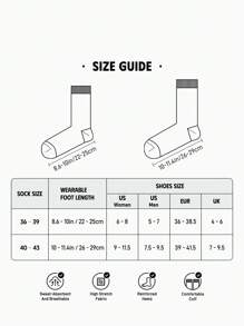Teletubbies X SHEIN 4 双柔软透气吸湿排汗彩色休闲中筒袜，卡通图案可爱，时尚可爱，加固鞋跟，经久耐用，男女通用，四季百搭 - 彩色 - 查看 3