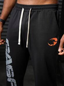 Gym Rark Men's Drawstring Sports Pants, Fashionable Suitable For Workout Clothes Running Pants Sweat Pants - Black - View 6