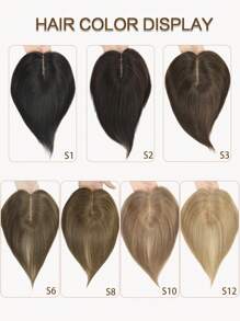 Postizos para el cabello de mujeres, cabello humano real de 6 pulgadas, 150% de densidad, base de seda, piezas de cabello con clip para uso diario en cabello fino - S6 - Ver 7