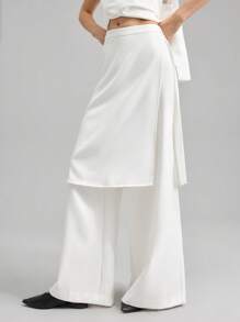 Ontre 2 件套女士纯色都市时尚休闲背心正装裤套装，通勤风格办公室商务，夏季和秋季