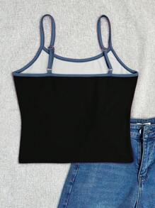 INAWLY Y2K Hibiscus Flowers Full Print Casual Sexy Strappy Tight Camisole Top, Suitable For Summer
