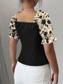 Breezaya Women's Casual Simple Fashion Short Sleeve Shirt, Suitable For Summer - Blue - View 2