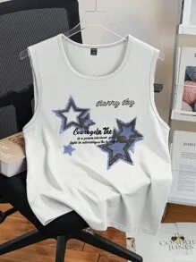 Manfinity Hypemode Men's Fashionable Round Neck Sleeveless Tank Top Suitable For Summer - White - View 2