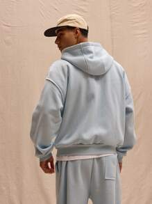 Musero Graphic Print Zip Through Hoodie Only Spring Summer Streetstyle Holiday Vacation - Baby Blue - View 3