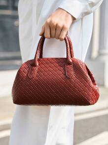 SHECARRY Borsa a tracolla donna, tinta unita bordeaux, semplice, borsa casual da tutti i giorni, ideale anche come regalo di San Valentino