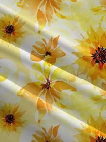 Glamance Vecteezy Yellow Floral Print Simple Camisole Top , Summer For Women, Holiday, Vacation - Yellow - View 6