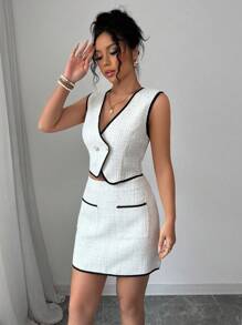 SHEIN PETITE Women Two Pieces Outfits For Daily Wear - Multicolor - View 4