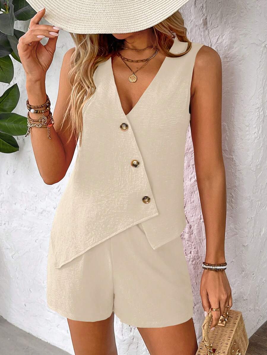 Breezaya Women Two Pieces Outfits For Daily Wear - Apricot - View 1