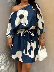 SHEIN Clasi Plus Size Casual Holiday Style Dress, Fashionable For Summer