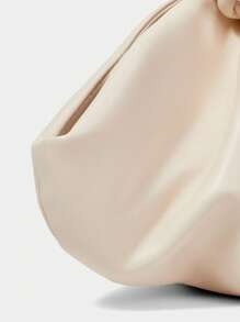 SHECARRY 女士时尚百搭简约纯色手提包 - 米色 - 查看 5