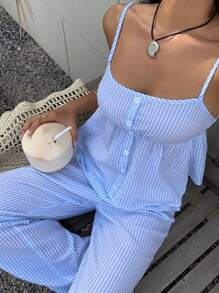 Sunnyshic Women Two Pieces Outfits For Daily Wear - Blue - View 6