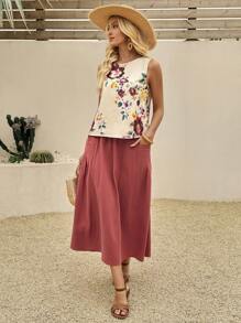 EMERY ROSE Women Two Pieces Outfits For Daily Wear - Rose Red - View 5