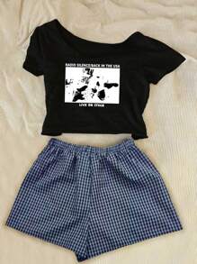 INAWLY Women Two Pieces Outfits For Daily Wear - Black - View 1