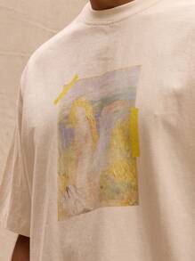 Musero Maglietta oversize con stampa grafica, stile da strada, per la primavera-estate e le vacanze di Pasqua