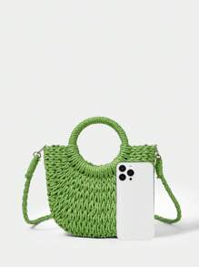 SHECARRY Women's Bohemian Style Casual Large Capacity Tote Handbag - Green - View 6